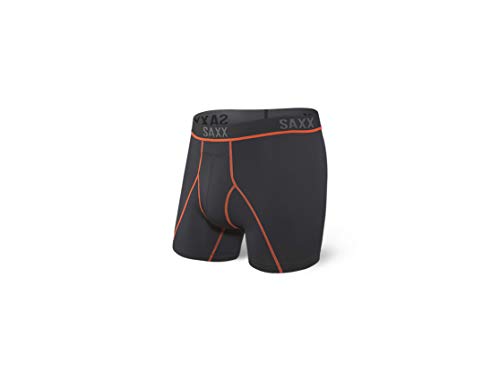 Saxx Mens Underwear Core Semi-Compression Underwear Kinetic HD Boxer Briefs with Built-in Ballpark Pouch Support